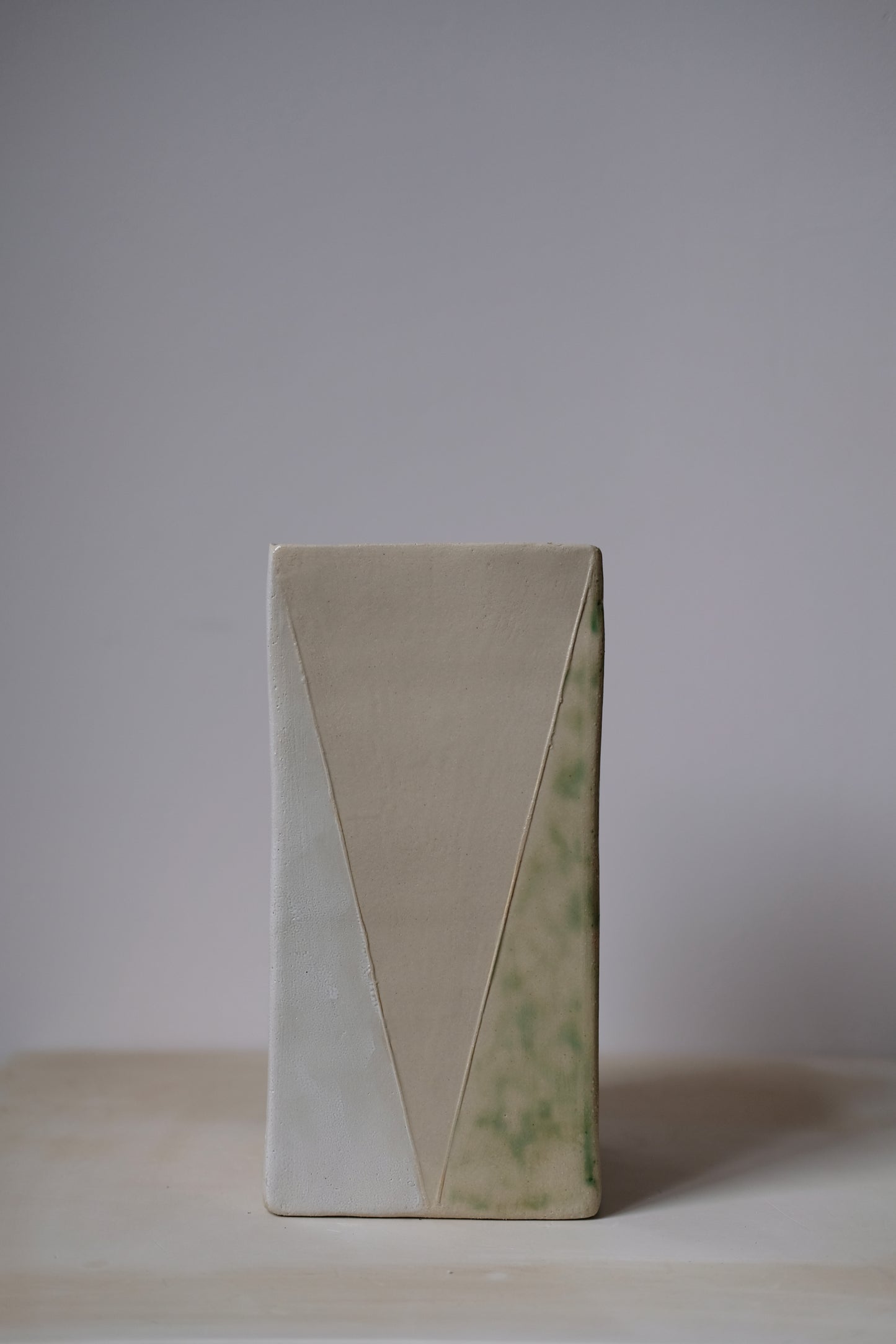 Large Vase 'Balanced' ::: Cream, White Snake & Green