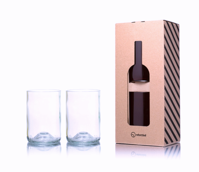 Rebottled ::: Circular drinking glass ::: Box of 2