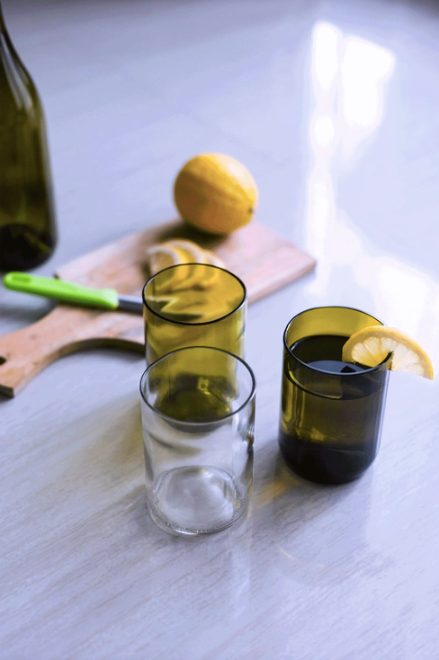 Rebottled ::: Circular drinking glass ::: Box of 2