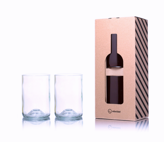 Rebottled ::: Circular drinking glass ::: Box of 2