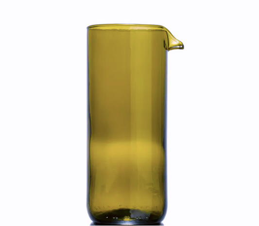 Rebottled ::: Circular glass carafe olive